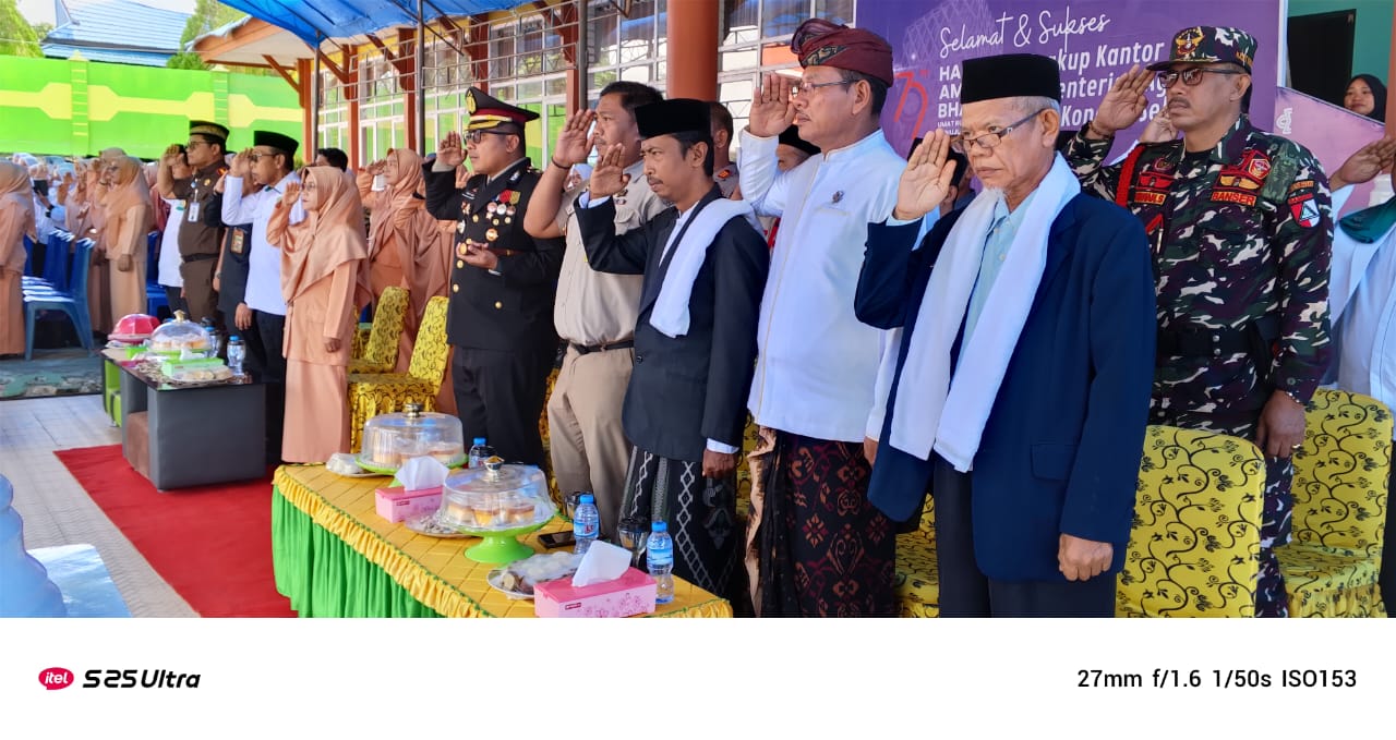 Kapolres Konsel Hadiri Upacara Hari Amal Bhakti Ke 79, Pelaksanaanya Di Kantor Kemenag Konsel