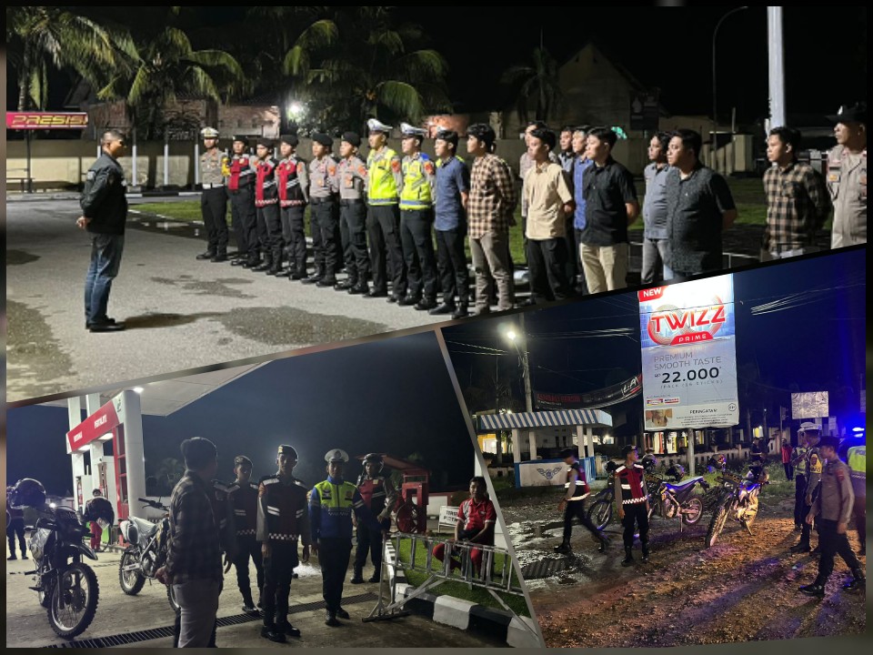 Minimalisir Gangguan Kamtibmas Akhir Pekan, Polres Konsel Laksanakan KRYD. Pelaksanaannya Dipimpin Wakapolres