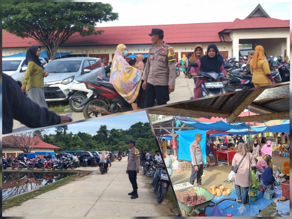 Cegah Gangguan Kamtibmas Dipasar Tradisional, Polsek Palangga Patrolikan Personelnya. Ini Kata Kapolsek..!!