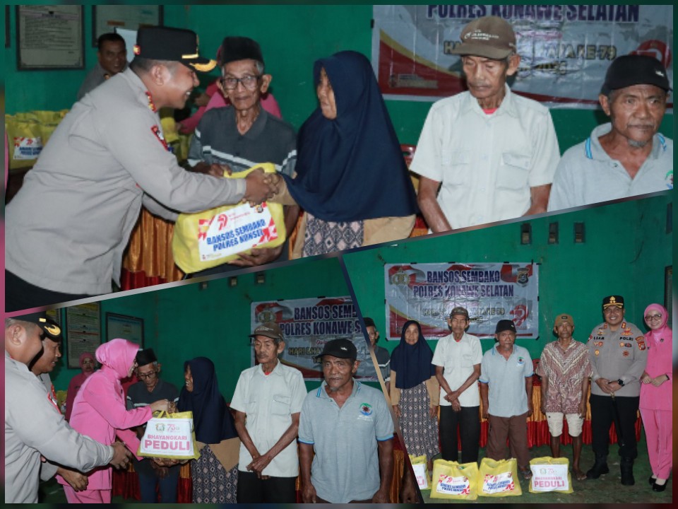 Peringati Hari Bhayangkara Ke 79 , Polres Konsel Berbagi Sembako