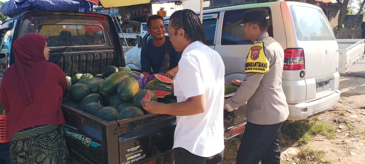 Berikan Rasa Aman, Polsek Basala Lakukan Patroli Kamtibmas Di Pasar Tradisional